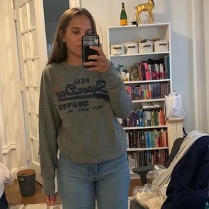 Vintage superdry unisex grey crew neck. L